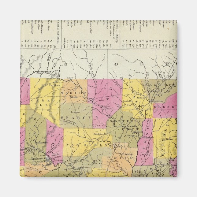 Neue Karte von Arkansas Magnet (Vorne)