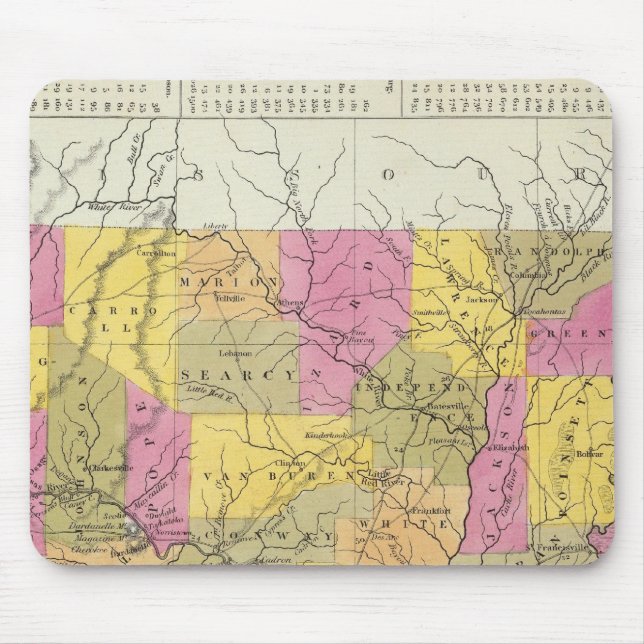 Neue Karte von Arkansas Mousepad (Vorne)