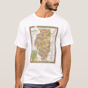 Neue Karte von Illinois T-Shirt
