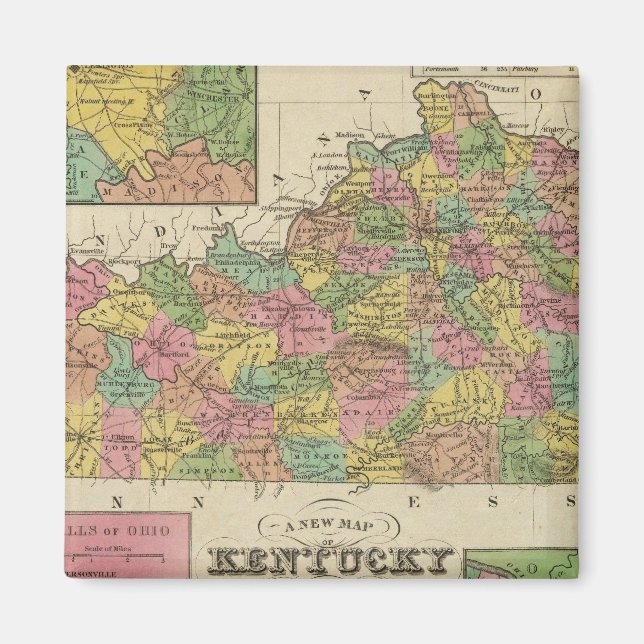 Neue Karte von Kentucky Magnet (Vorne)