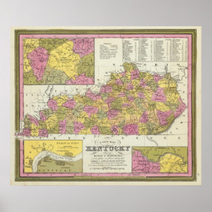 Neue Karte von Kentucky Poster