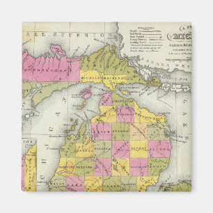 Neue Karte von Michigan 2 Magnet