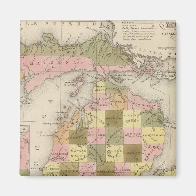 Neue Karte von Michigan Magnet (Vorne)