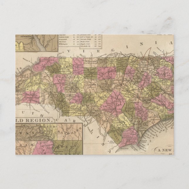 Neue Karte von North Carolina (Vorderseite)