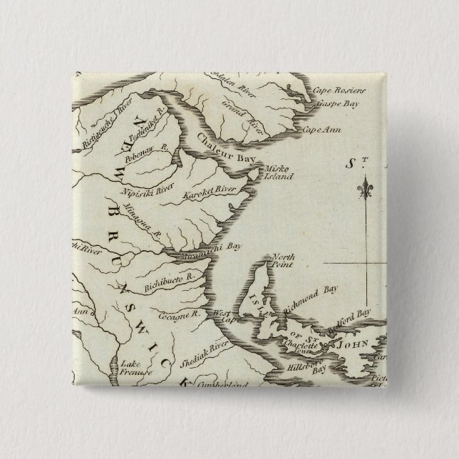 Neue Karte von Nova Scotia, New Brunswick Button (Vorderseite)