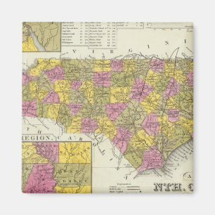 Neue Karte von Nth Carolina Magnet
