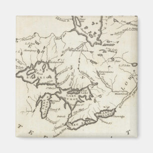 Neue Karte von Ober- und Unterkanada Magnet