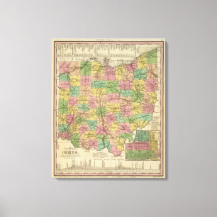 Neue Karte von Ohio Leinwanddruck