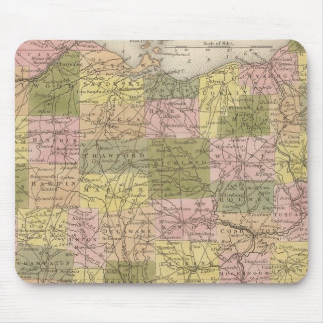 Neue Karte von Ohio Mousepad (Vorne)