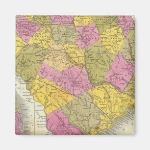Neue Karte von South Carolina Magnet