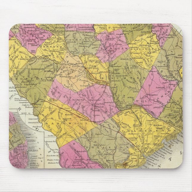 Neue Karte von South Carolina Mousepad (Vorne)