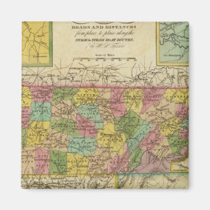 Neue Karte von Tennessee 2 Magnet