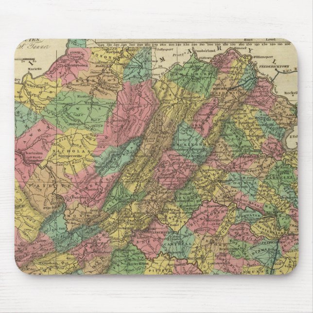 Neue Karte von Virginia 2 Mousepad (Vorne)