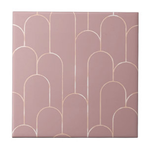 Neue Keramik im Stil des Mutation Pink Art Deco Fliese