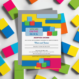 Neue Kinder in der Familie - Adoption und Babyshow Einladung