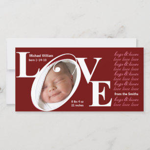 Neue Kinderankündigung - Valentine Foto Cards Feiertagskarte