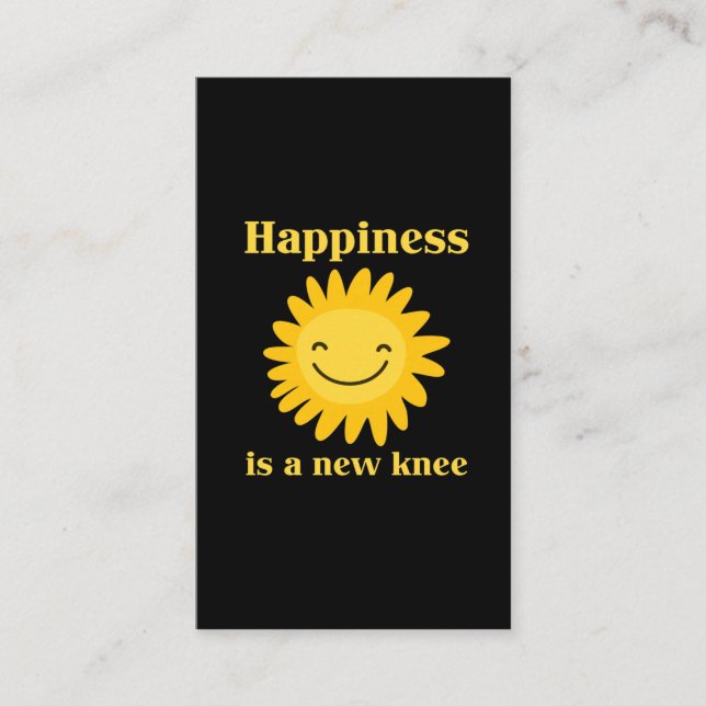 Neue Kniegelenksersatz Funny Operation Erholung Ge Visitenkarte (Vorderseite)
