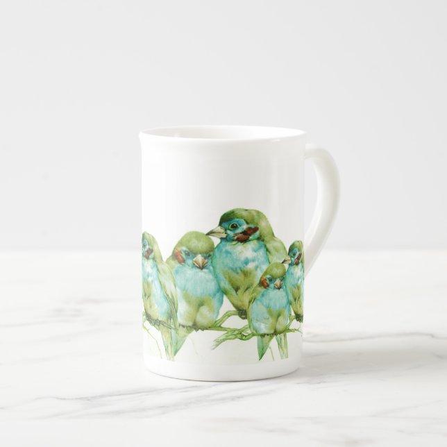 NEUE KNOCHEN-CHINA-LIEBE-VOGEL-TASSE PROZELLANTASSE (Vorderseite Rechts)