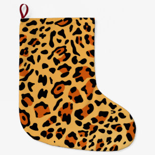 Neue Leopard-Textur 3 Großer Weihnachtsstrumpf