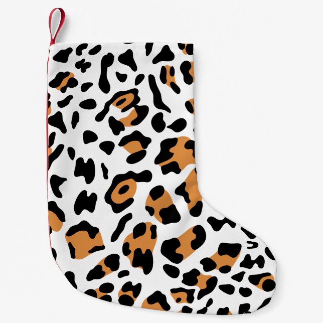 Neue Leopard-Textur 5 Kleiner Weihnachtsstrumpf (Vorderseite)