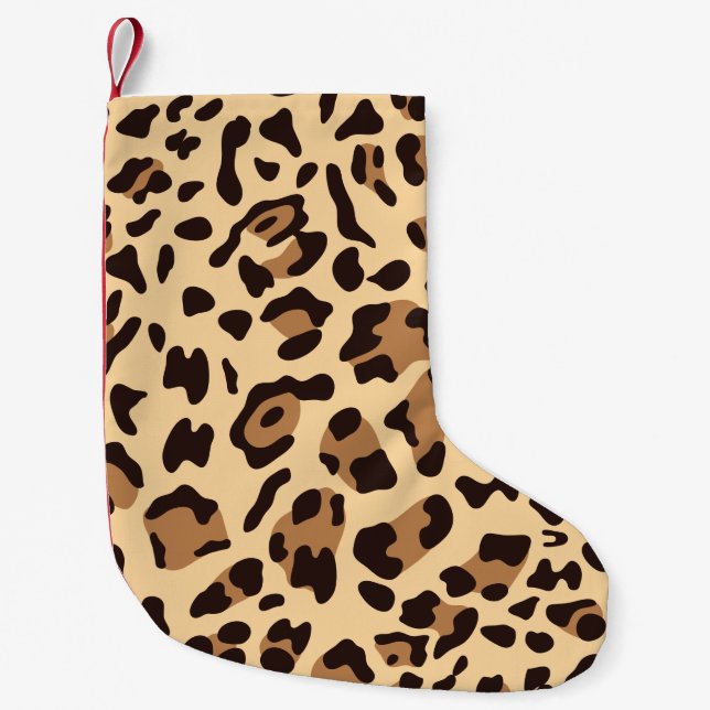 Neue Leopard-Textur 6 Kleiner Weihnachtsstrumpf (Vorderseite)