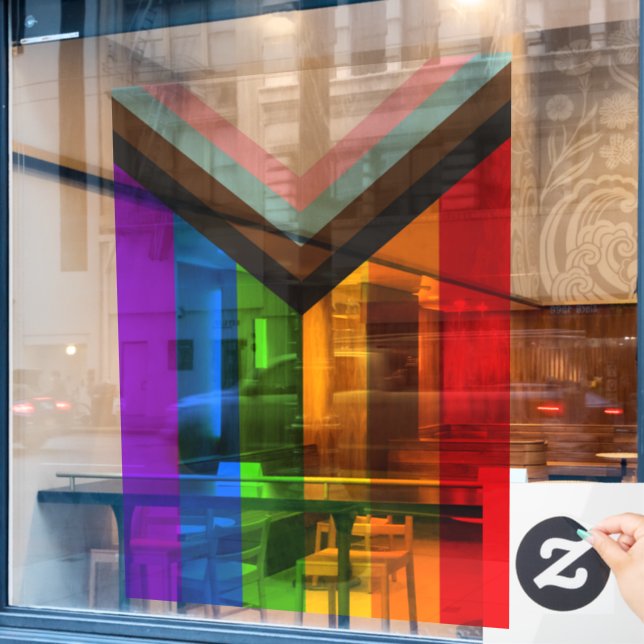Neue LGBT+-Regenbogenflagge Fensteraufkleber (Café-Fenster)