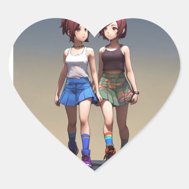 Neue Liebe Herz-Aufkleber (Vorderseite)