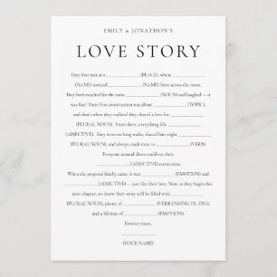 Neue Liebe Story Wedding Game Card Einladung
