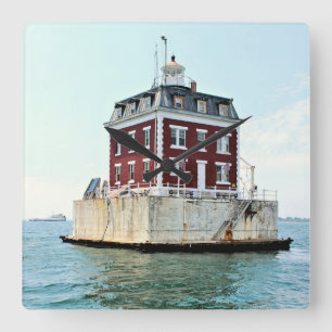Neue London-Leisten-Leuchtturm-Connecticut-Wanduhr Quadratische Wanduhr
