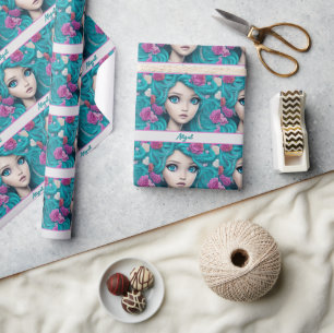 Neue London Prinzessin mit Türkisfarbenem Haar und Geschenkpapier