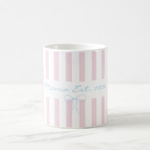 Neue Mama-Dankeschön-Rosewater-Rosa-Gestreift Kaffeetasse