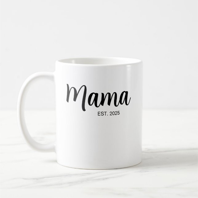 Neue Mama Est, werdende Mutter, personalisierte Mo Kaffeetasse (Links)