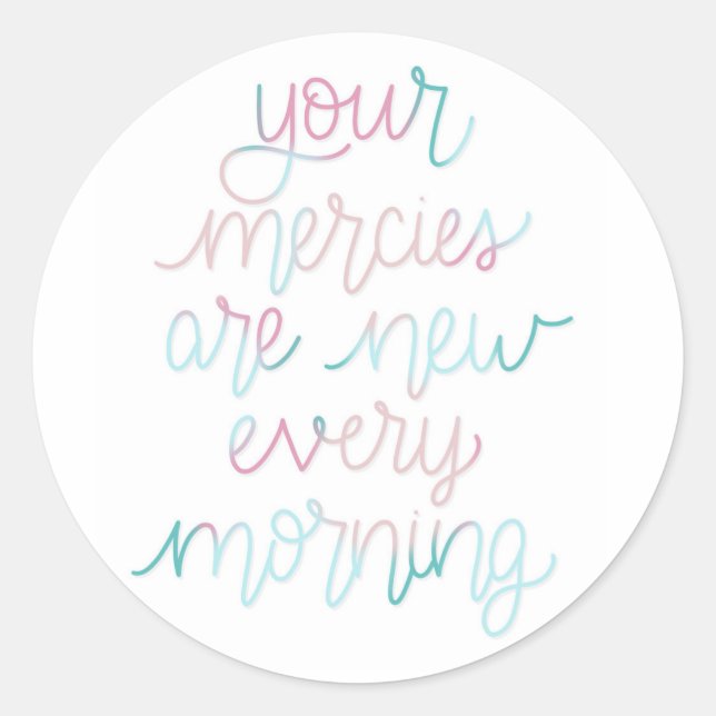 Neue Mercies Pastell Round Aufkleber (Vorderseite)