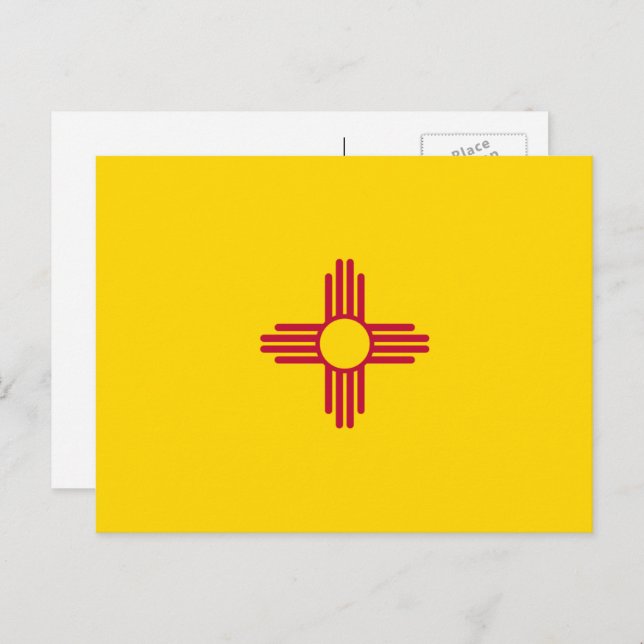 Neue mexikanische Flagge, Flagge New Mexico Postkarte (Vorne/Hinten)