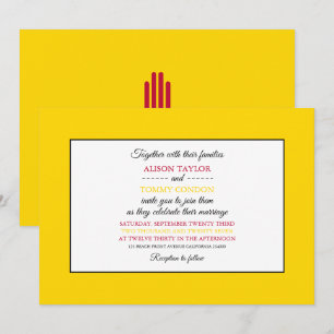 Neue mexikanische Flagge, Flagge New Mexico Weddin Einladung