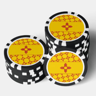 Neue mexikanische Flagge, Flagge von New Mexico Pokerchips