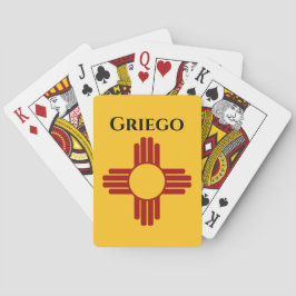 Neue mexikanische Flagge mit Zia-Symbol Spielkarten