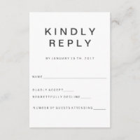 Neue Minimalistische RSVP-Karte