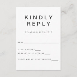 Neue Minimalistische RSVP-Karte RSVP Karte