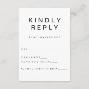 Neue Minimalistische RSVP-Karte RSVP Karte