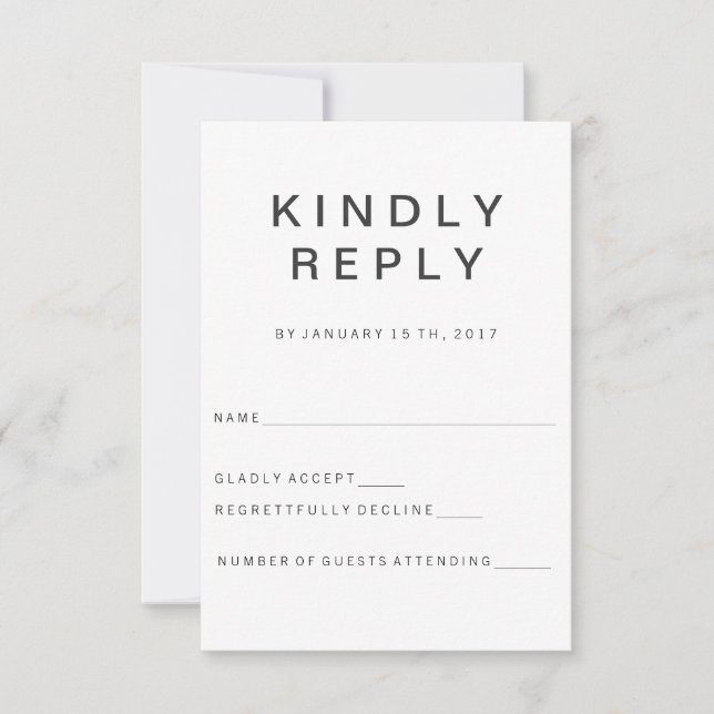 Neue Minimalistische RSVP-Karte RSVP Karte (Vorderseite)
