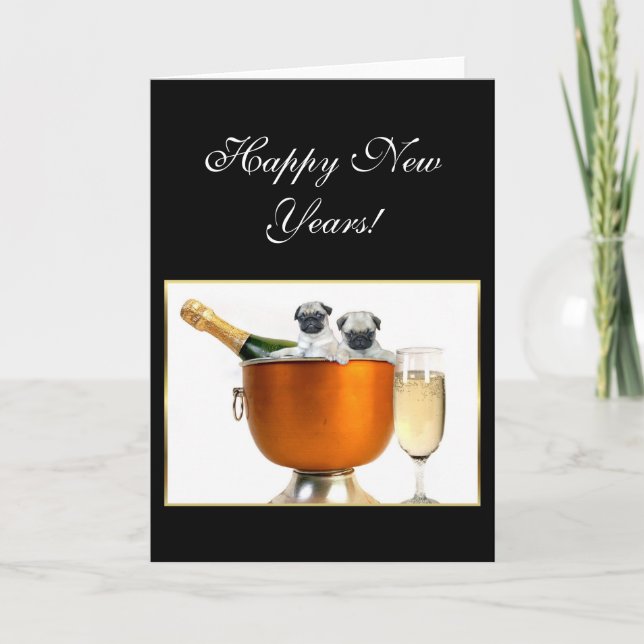 Neue Möpsen Feiertagskarte (Vorderseite)