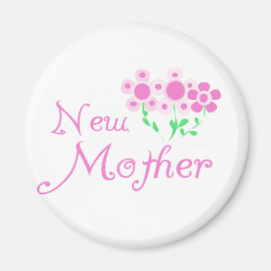 Neue Mütter Rosa Blume T - Shirt und Geschenke Magnet