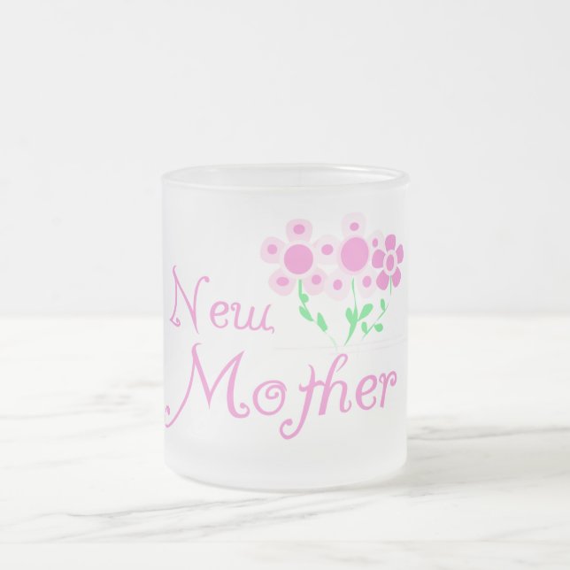 Neue Mütter Rosa Blume T - Shirt und Geschenke Mattglastasse (Mittel)