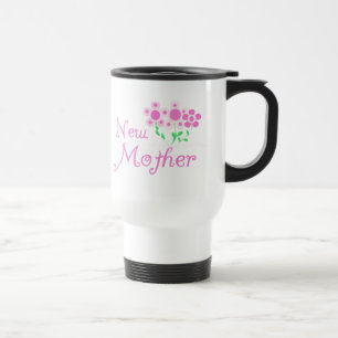 Neue Mütter Rosa Blume T - Shirt und Geschenke Reisebecher
