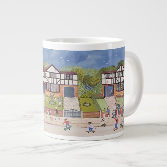 Neue Nachbarschaft Jumbo-Tasse (Vorderseite Rechts)