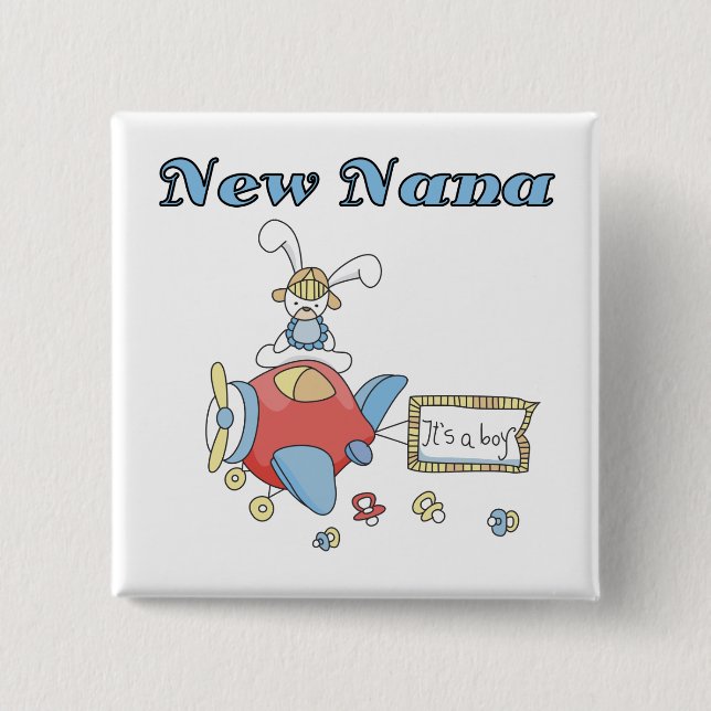 Neue Nana von Boy-Airplane-Hemden und Geschenken Button (Vorderseite)