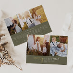 Neue News zum Thema Fotolollage - The Foil Collage Folien Feiertagskarte<br><div class="desc">Diese moderne schicke, grün und goldgelb geflochtene Foto-Collage News-Urlaubskarte ist der perfekte stilvolle Urlaubssgruß. Dieses einfache boho Design zeichnet sich durch klassische, raffinierte Kalligraphie in rustikalem Olivgrün und Weiß mit luxuriösen, foliengepressten Akzenten aus. Personalisieren Sie die Karte mit 5 Fotos (2 vorne und 3 hinten), Familienname, Vornamen und Jahr. Geben...</div>