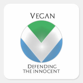 NEUE OFFIZIELLE VEGANE FLAG: SCHIELDEFENDER QUADRATISCHER AUFKLEBER