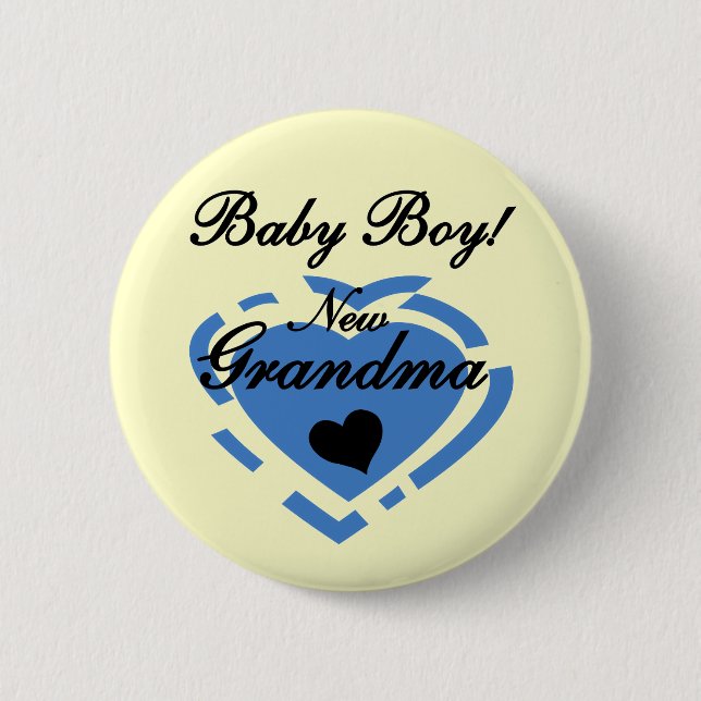 Neue Oma Baby Boy Tshirts und Geschenke Button (Vorderseite)
